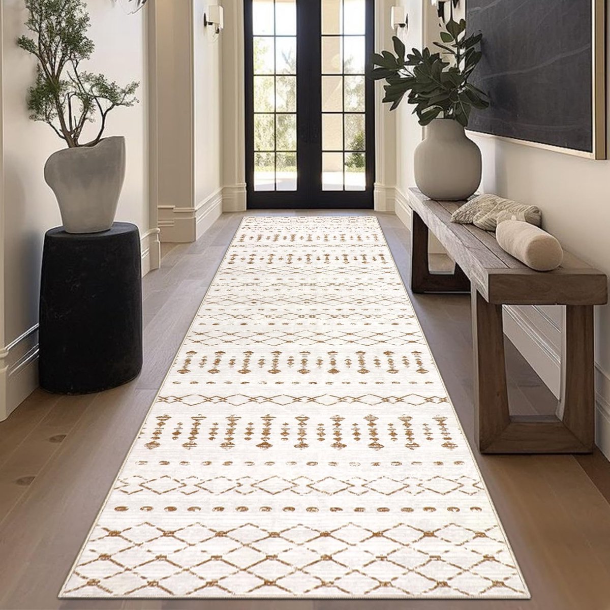 LaMoussawi ® Stijlvolle en Functionele Beige Loper 80x300cm voor Diverse Ruimtes